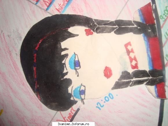 Desenele mele cu fete anime - desenul depe orarul meu:)) - Fan Art